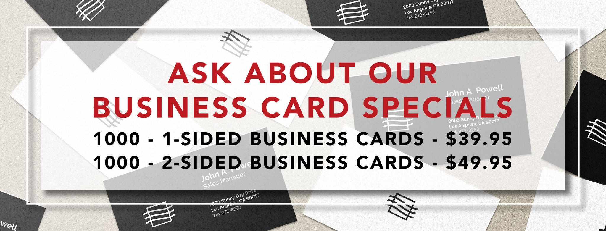 Business card specials starting at $39.95