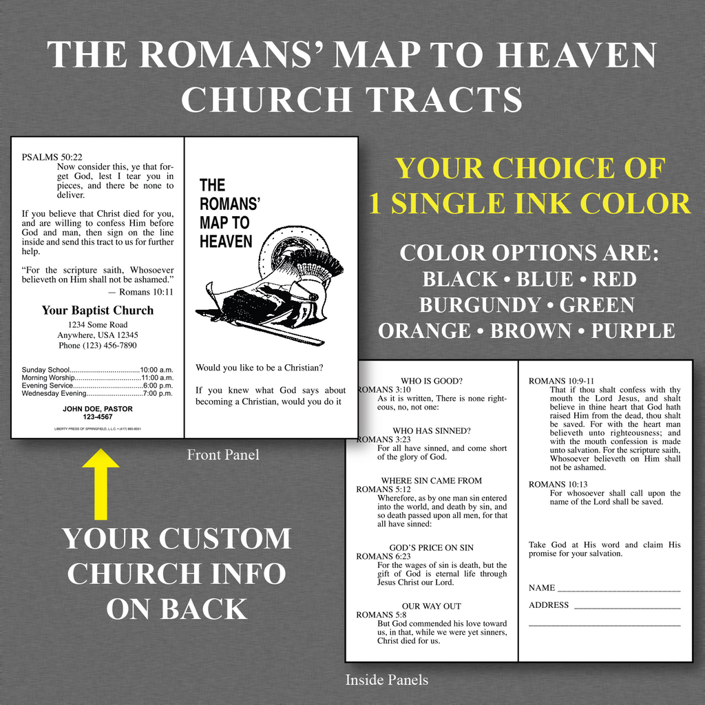 Romans' Map To Heaven Church Tracts